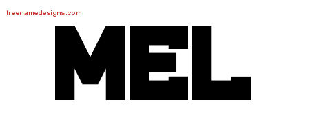 Mel Titling Name Tattoo Designs