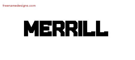 Merrill Titling Name Tattoo Designs