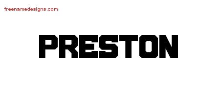 Preston Titling Name Tattoo Designs