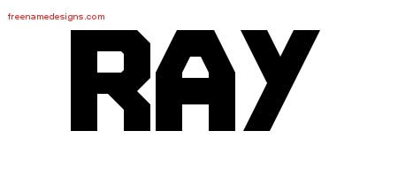 Ray Titling Name Tattoo Designs