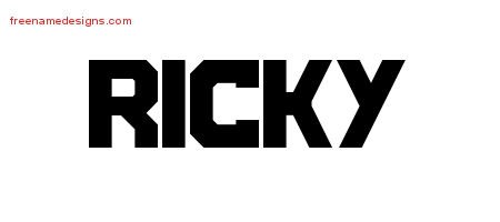 Ricky Titling Name Tattoo Designs
