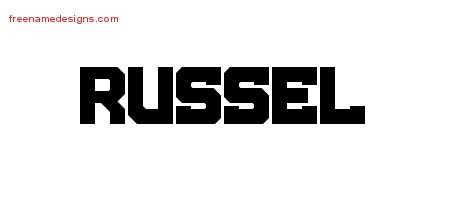 Russel Titling Name Tattoo Designs