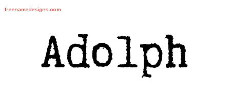 Adolph Typewriter Name Tattoo Designs