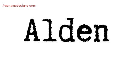 Alden Typewriter Name Tattoo Designs