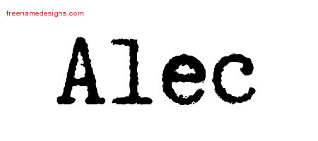 Alec Typewriter Name Tattoo Designs