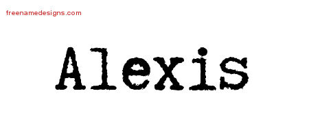 Alexis Typewriter Name Tattoo Designs