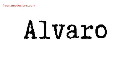 Alvaro Typewriter Name Tattoo Designs