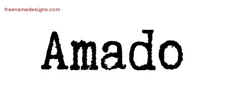 Amado Typewriter Name Tattoo Designs