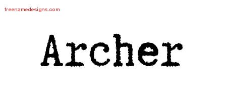 Archer Typewriter Name Tattoo Designs
