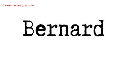 Bernard Typewriter Name Tattoo Designs