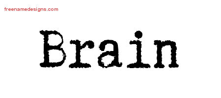 Brain Typewriter Name Tattoo Designs