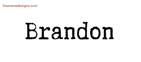 Brandon Typewriter Name Tattoo Designs