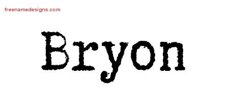Bryon Typewriter Name Tattoo Designs