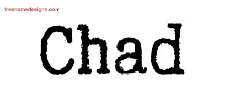 Chad Typewriter Name Tattoo Designs