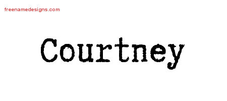 Courtney Typewriter Name Tattoo Designs