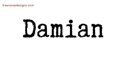 Damian Typewriter Name Tattoo Designs