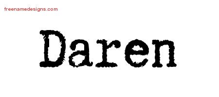 Daren Typewriter Name Tattoo Designs