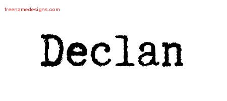 Declan Typewriter Name Tattoo Designs