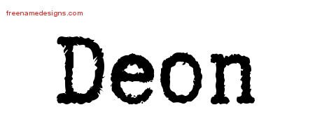 Deon Typewriter Name Tattoo Designs
