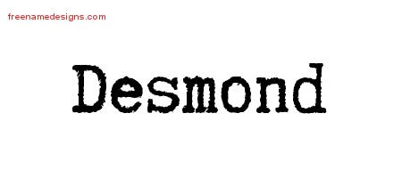 Desmond Typewriter Name Tattoo Designs