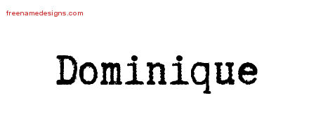 Dominique Typewriter Name Tattoo Designs