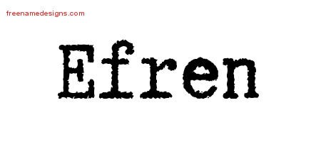 Efren Typewriter Name Tattoo Designs
