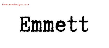 Emmett Typewriter Name Tattoo Designs
