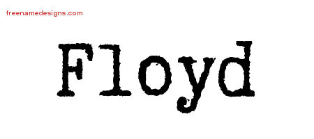Floyd Typewriter Name Tattoo Designs