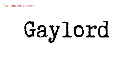 Gaylord Typewriter Name Tattoo Designs