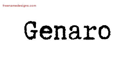 Genaro Typewriter Name Tattoo Designs