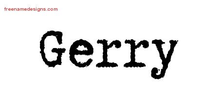 Gerry Typewriter Name Tattoo Designs