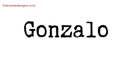 Gonzalo Typewriter Name Tattoo Designs