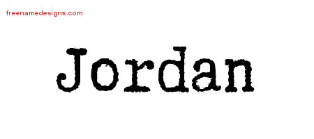 Jordan Typewriter Name Tattoo Designs