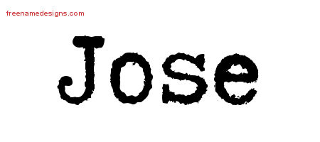 Jose Typewriter Name Tattoo Designs