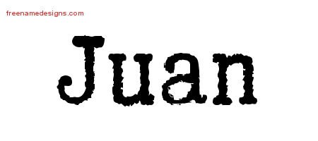 Juan Typewriter Name Tattoo Designs