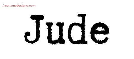 Jude Typewriter Name Tattoo Designs