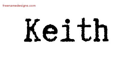 Keith Typewriter Name Tattoo Designs