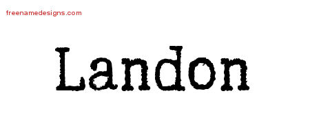 Landon Typewriter Name Tattoo Designs