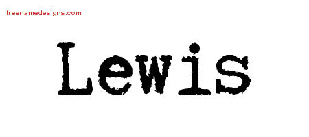 Lewis Typewriter Name Tattoo Designs