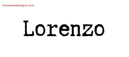 Lorenzo Typewriter Name Tattoo Designs