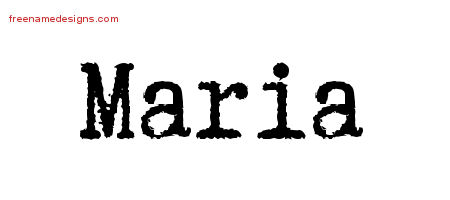 Maria Typewriter Name Tattoo Designs