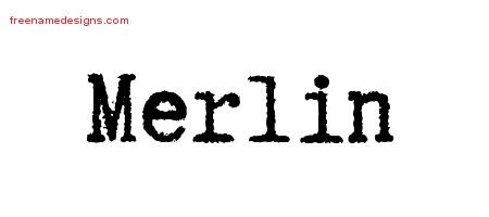 Merlin Typewriter Name Tattoo Designs