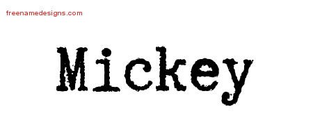Mickey Typewriter Name Tattoo Designs