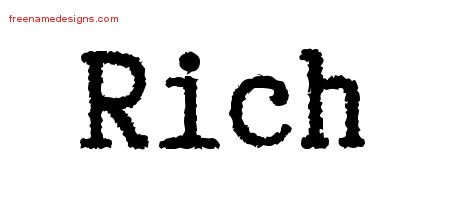 Rich Typewriter Name Tattoo Designs