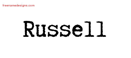 Russell Typewriter Name Tattoo Designs
