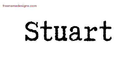 Stuart Typewriter Name Tattoo Designs