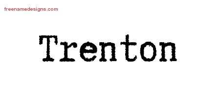 Trenton Typewriter Name Tattoo Designs