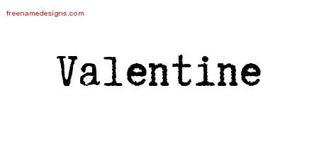 Valentine Typewriter Name Tattoo Designs