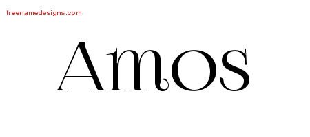 Amos Vintage Name Tattoo Designs