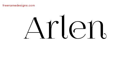Arlen Vintage Name Tattoo Designs
